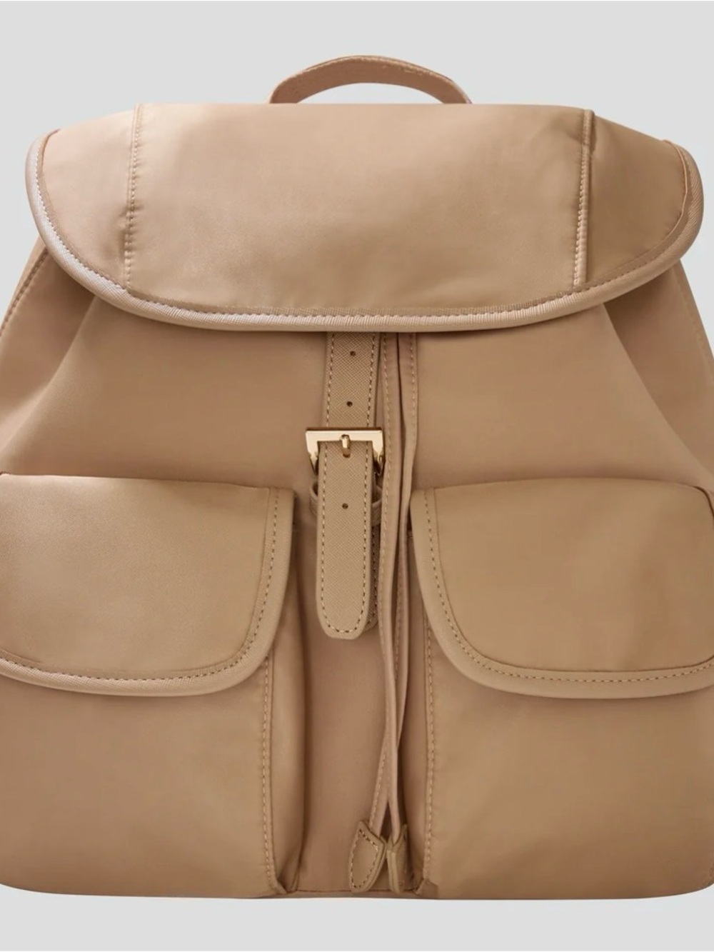 Year of Ours Neutral Beige Backpack with Front Pockets